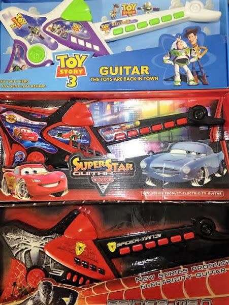 CARS  TOY STORY OR SPIDERMAN BUTTON GUITAR