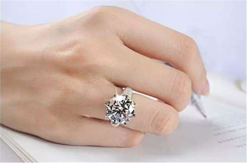 MDEAN BIG CZ DIAMOND JEWELRY WHITE GOLD FILLED RINGS LUXURY ENGAGEMENT WEDDING BAGUE FOR WOMEN BIJOU