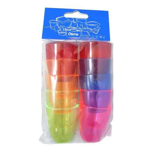 OTIMA 10pk 25ml SHOOTER GLASS ASSTD COL