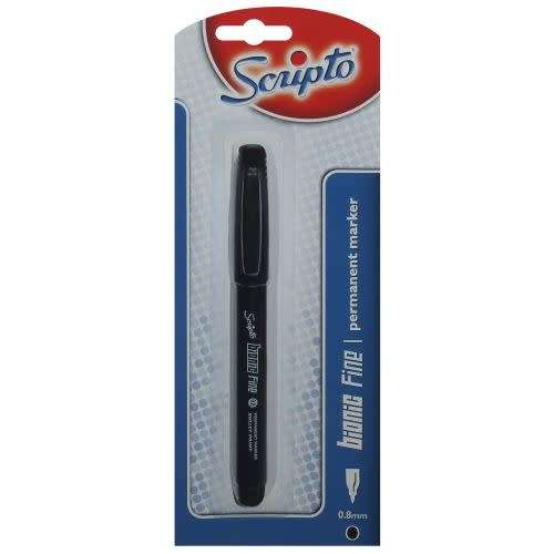 Scripto Bionic Fine Permanent Marker  Black