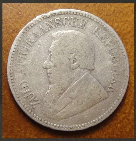 Crazy R1 Start!  1896 Half-Crown (2/6-) of Paul Kruger of the ZAR (Ex Mounted)