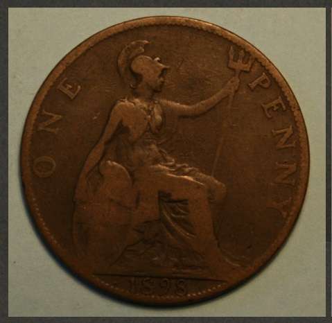 Crazy R1 Start!  1898 Victorian One Penny of Great Britain