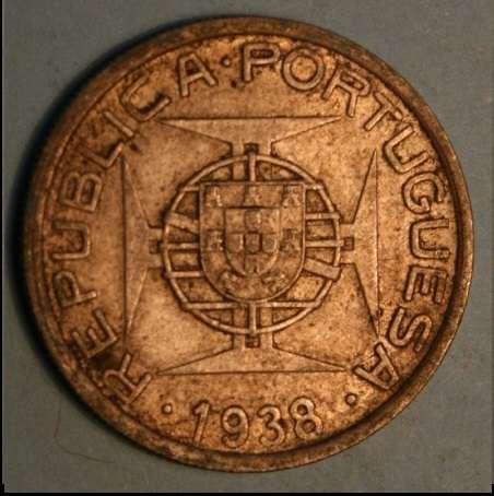 Crazy R1 Start!  1938 SILVER 5-Escudo of Mozambique (Scarce)