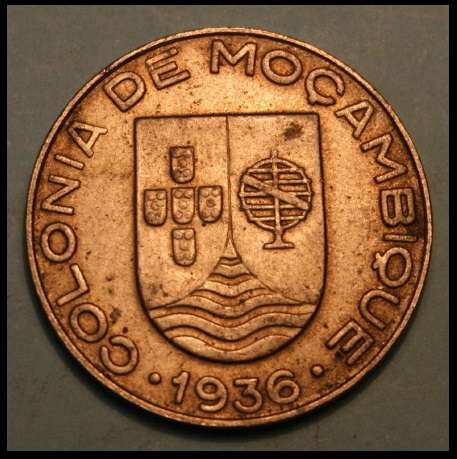 Crazy R1 Start! 1936  One Escudo of Mozambique (High Catalogue Value)