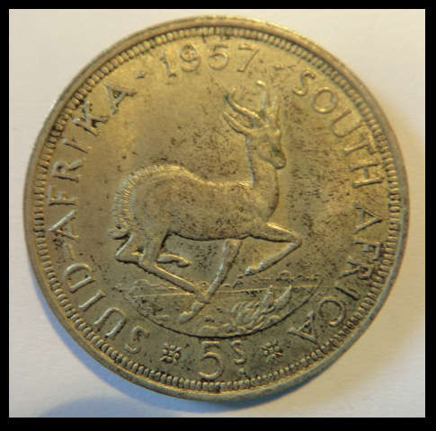 Crazy R1 Start! Union of South Africa SILVER CROWN of 1957