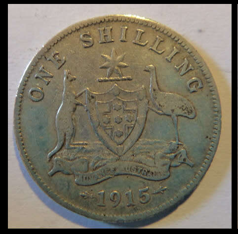 Crazy R1 Start! Australia King George V SILVER Shilling of 1915