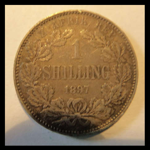 Crazy R1 Start! Paul Kruger SILVER ZAR One Shilling of 1897