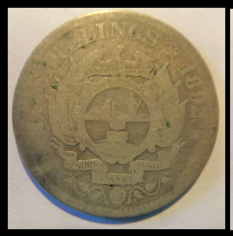Crazy R1 Start! Worn Sterling SILVER Paul Kruger Half-Crown of 1892