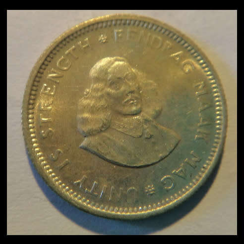 Crazy R1 Start! Republic of South Africa, SILVER Five Cent of 1964