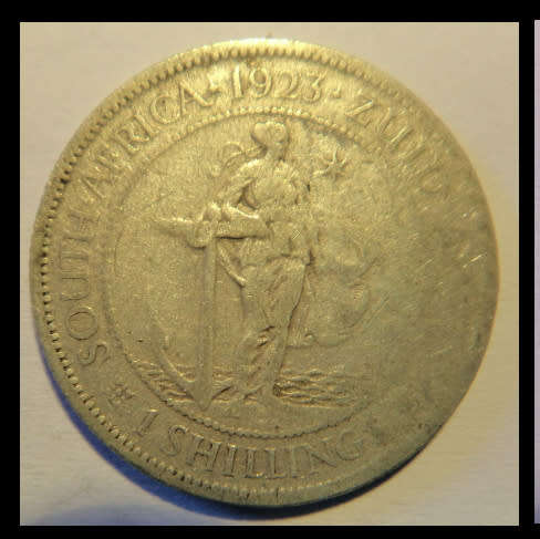 Crazy R1 Start! Union of South Africa, SILVER One Shilling of 1923 (The First Shilling)