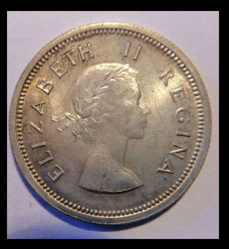 Crazy R1 Start! Union of South Africa, SILVER One Shilling of 1960 (The LAST Shilling)