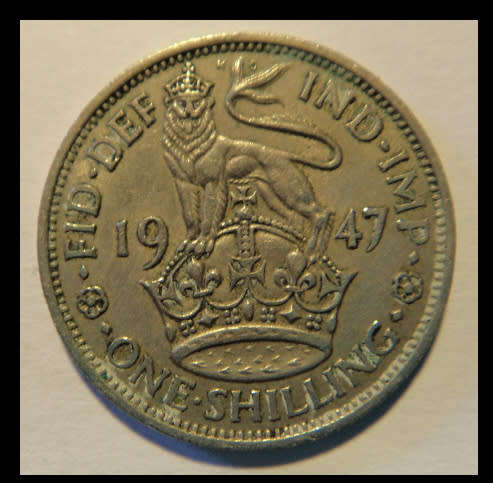 Crazy R1 Start! Great Britain, One Shilling of King George VI of 1947