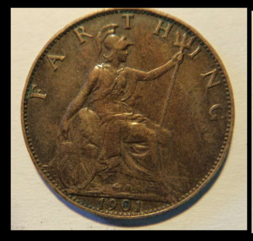 Crazy R1 Start! Great Britain, Victorian Boer War Era Farthing of 1901