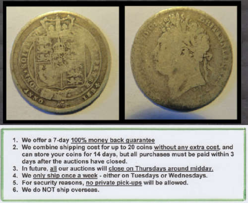 Crazy R1 Start! Sterling SILVER Sixpence of King George IIII of 1824