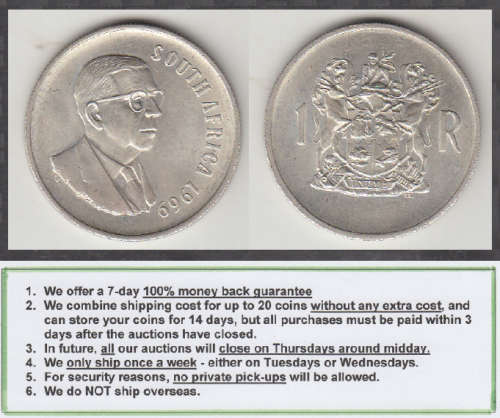 Crazy R1 Start! Republic of South Africa: Silver R1 of 1969 (English)