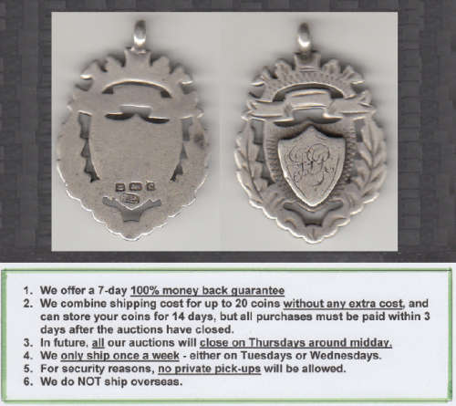 Crazy R1 Start! Sterling Silver Watch Fob, Boer War Period (Birmingham 1902) 6.2 grams