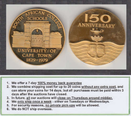 Crazy R1 Start! University of Cape Town 150 Years 1829-1979 : Proof Medal