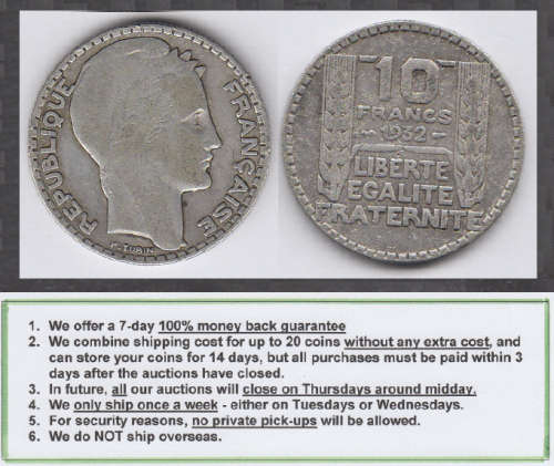 Crazy R1 Start! France SILVER 10-Francs of 1932