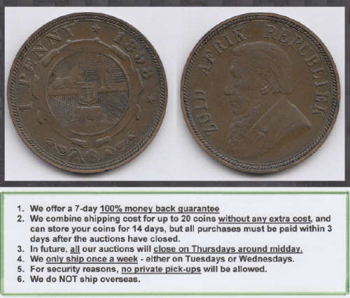 Crazy R1 Start! ZAR, Paul Kruger Penny of 1898