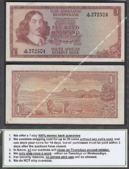 Crazy R1 Start! Jan van Riebeeck A-Series R1 Banknote of 1972