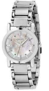 *** DKNY STAINLESS STEEL CRYSTALLIZED MOTHER OF PEARL LADIES WATCH - NY4519 *** BRAND NEW!! ***