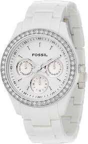 FOSSIL GLITZ WHITE CRYSTAL LADIES WATCH - ES1967