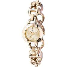 *** FOSSIL LINKED STAINLESS STEEL GOLD TONE BRACELET  LADIES WATCH - ES2355 *** BRAND NEW ***