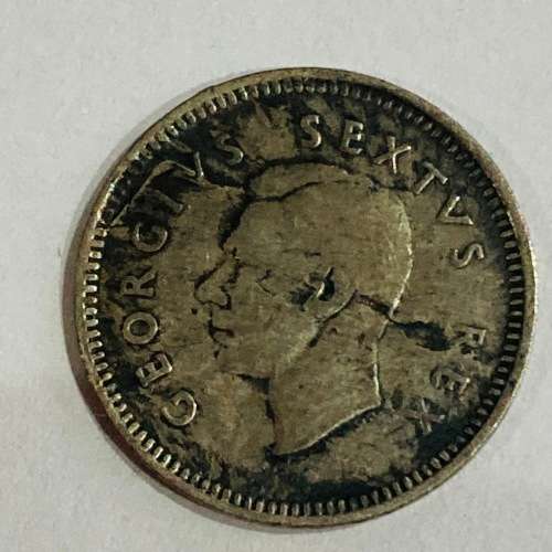 1951 SOUTH AFRICA THREEPENCE (50% SILVER)