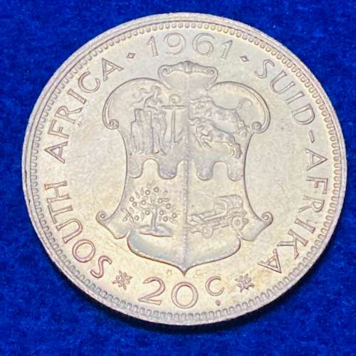 1961 20c SOUTH AFRICA FULL DETAIL A/UNC