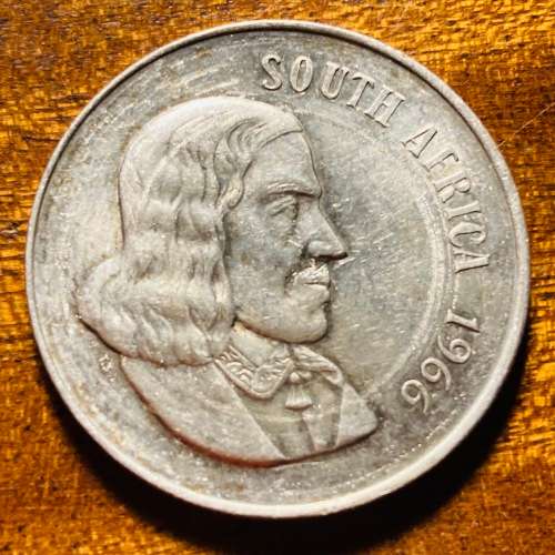 1966 (ENGLISH) ONE RAND SILVER SOUTH AFRICA  COIN 80% SILVER