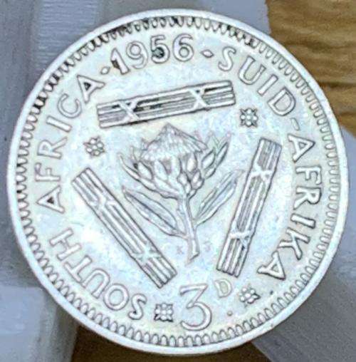 1956 THREE PENCE SILVER UNION COIN BREAUTIFULL CONDITION