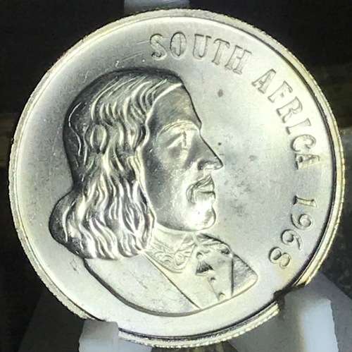1968 ONE RAND (SILVER R1) SOUTH AFRICA (ENG) UNC FULL DETAIL IN CAPTULE