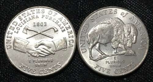 USA COMMEMORATIVE 5 CENTS (2004 AND 2005 FAMOUS BUFFULO) A/UNC