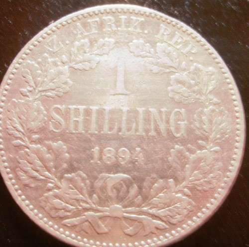 1894.  ..ZAR.  ..KRUGER.......SILVER SHILLING...........R1..R1..R1.....