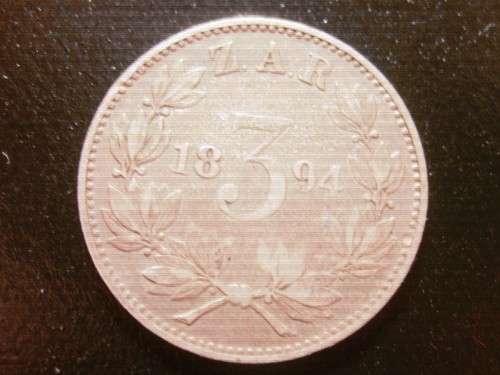 1894.  ..ZAR.  ..KRUGER.......SILVER THREEPENCE..............R1...R1... R1...