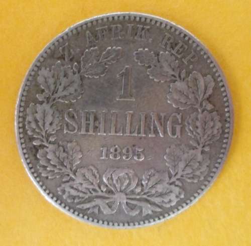 1895..ZAR..KRUGER...SILVER ONE SHILLING............R1     R1      R1...VALUED HIGH