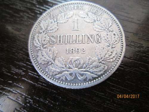 1892...ZAR.. KRUGER...... SILVER ONE SHILLING.....