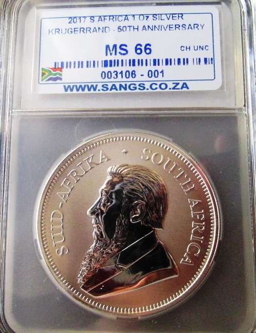 NEW 2017... 1oz...SILVER KRUGERRAND...MINTSTATE  MS66