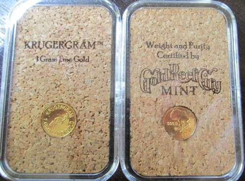 NEW... KRUGERGRAM  IN SOLID PURE GOLD....24CT