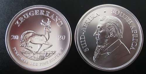 ( LOW START ).....2020   KRUGERRAND..1oz ..999.9%   PURE SOLID SILVER BULLION...