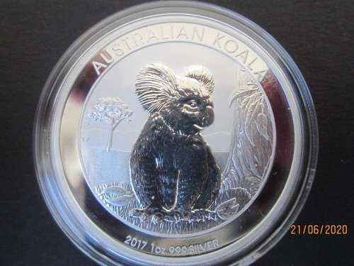 ( LOW START )   AUSTRALIAN  2017  (  FAMOUS KOALA BEAR )    1oz  999.9%  PURE SILVER