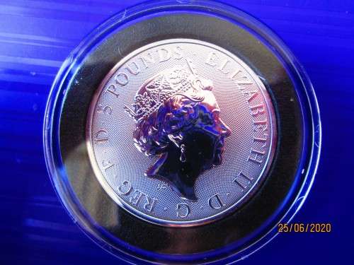QUEEN'S BEASTS...2oz.. ( THE WHITE HORSE )... DOUBLE THICK ... 999.9% PURE SOLID  SILVER
