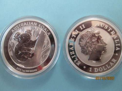( LOW START )   AUSTRALIAN  2013  (  FAMOUS KOALA BEAR )    " MINTMARK "  1oz  999.9%  PURE SILVER
