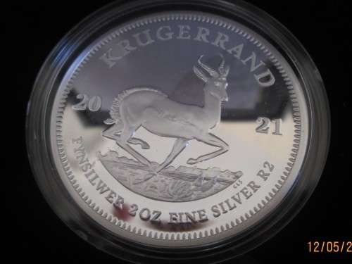 ALL  NEW  2021   ( TWO OUNCE )  PROOF SILVER KRUGERRAND    FULL HOUSE