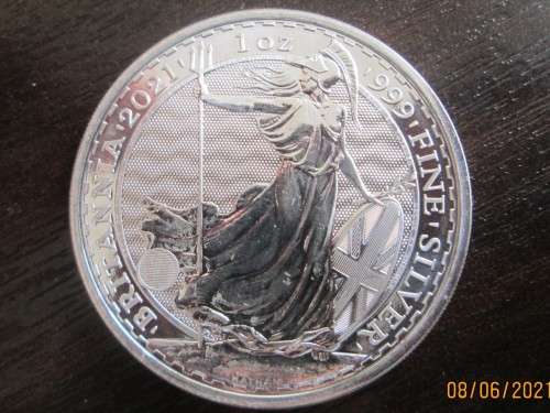 ( LOW START )   2021  1oz  PURE SOLID SILVER     BRITANNIA .....BID PER COIN