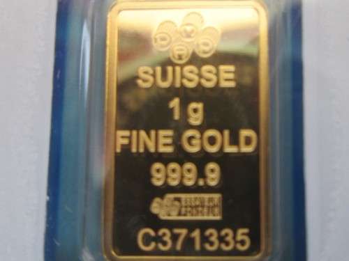 1GRAM   24CT  PURE SOLID GOLD     PAMP SUISSE... AUTHENTICATED AND  CERTIFIED