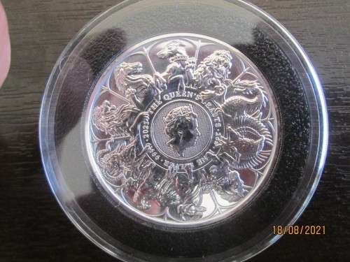 2021  TWO OUNCE        QUEEN'S  " TEN BEAST "  COMPILATION    999.9% PURE SILVER
