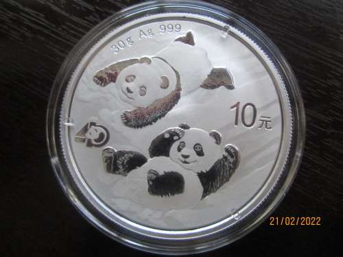 2022  GIANT PANDAS     40th ANNIVERSARY    ( SPECIAL PRIVY MARK )    PURE SILVER...