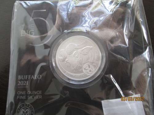 # PROMO #   2021   SA  BIG 5  SILVER 1oz  ( THE BUFFALO )  BRILLIANT UNCIRCULATED.. LIMITED EDITION