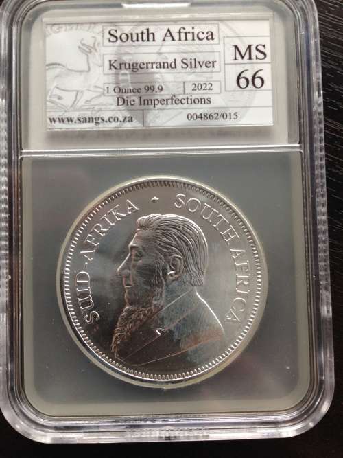 #  PROMO  #   NEW 2022  MINTSTATE  MS66  1oz  999.9%  PURE  SILVER KRUGERRAND
